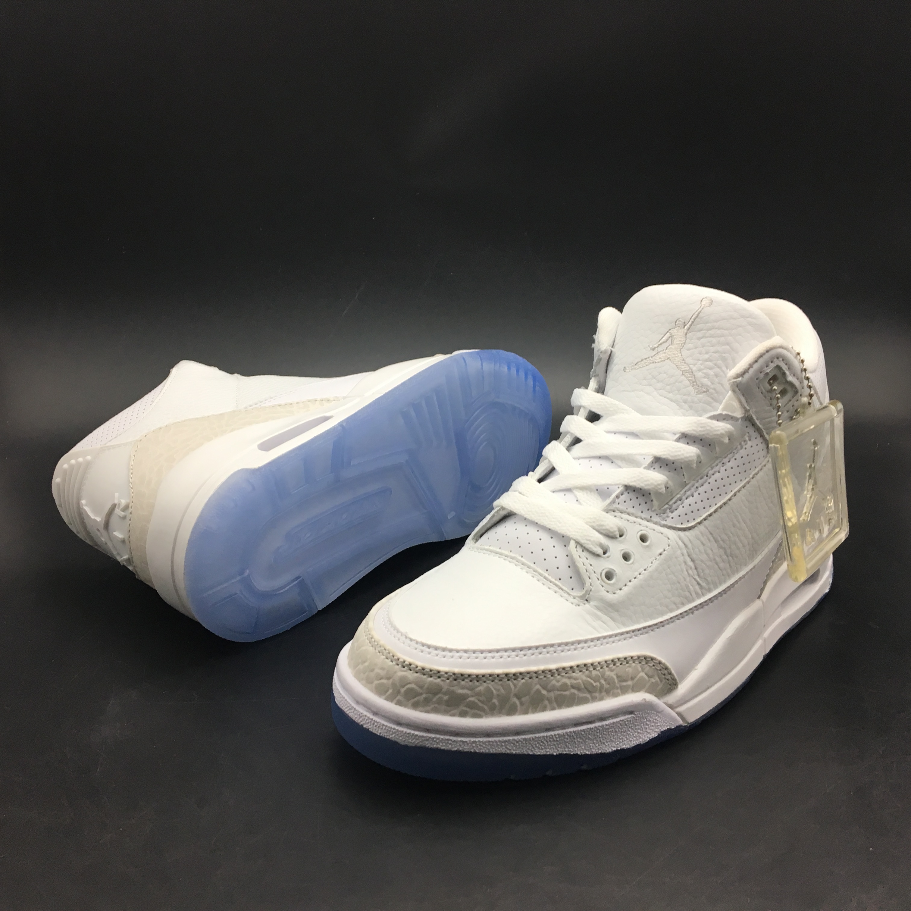 Air Jordan 3 Pure White Ice Sole - Click Image to Close